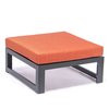 Leisuremod Chelsea Outdoor Patio Black Aluminum Ottomans With Orange Cushions CSO30OR2